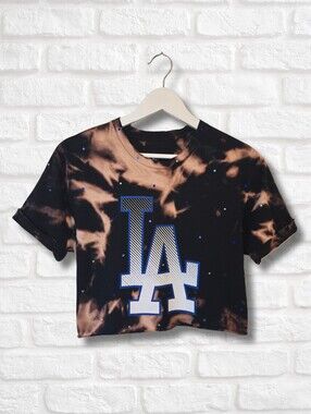 Los Angeles Dodgers Crop Top W/Rhinestones